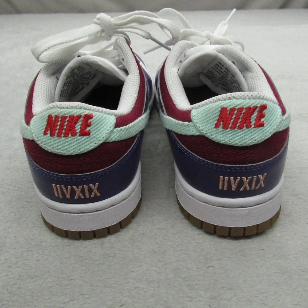 Nike Men 8.5 Sneakers Purple Dunk Low To You Lace Up Leather‎ Streetwear Custom